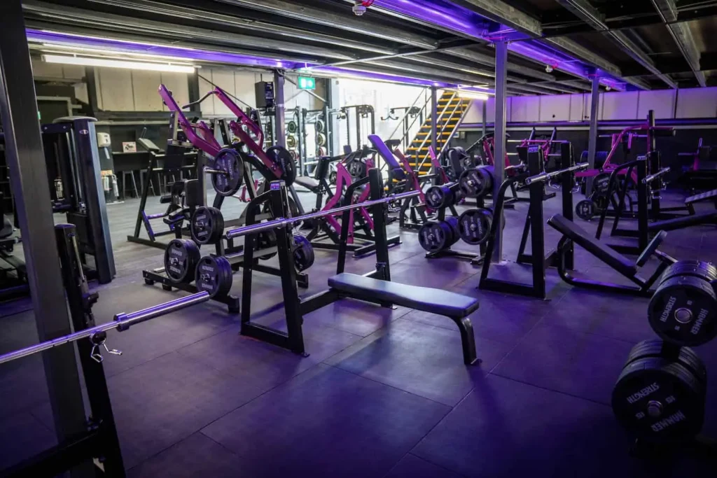Our weight training area for bench-press and other muscle gain machines